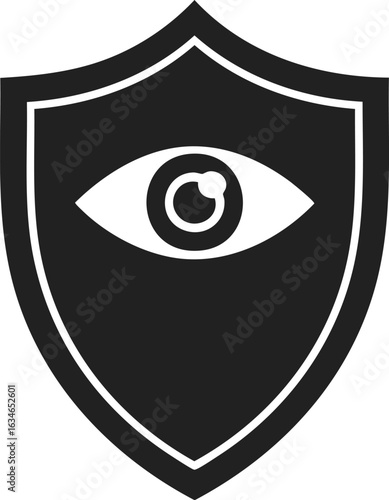 Shield with eye symbol, protective emblem, guardian design, vigilant insignia, security icon