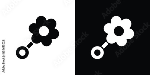 baby rattle icon, simple flat style. for ui or ux designs