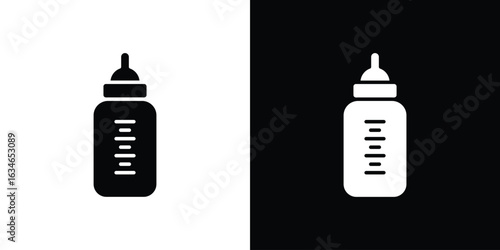 Baby milk bottle icon, simple flat style. for ui or ux designs