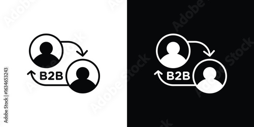 B2B icon, simple flat style. for ui or ux designs