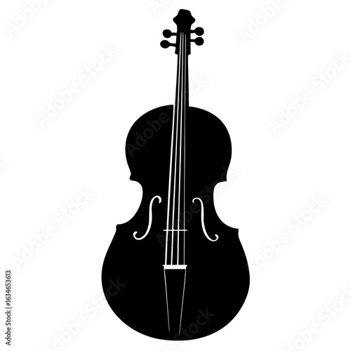 Vector silhouette a cello on white background