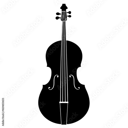 Vector silhouette a cello on white background