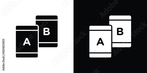 A B testing icon, simple flat style. for ui or ux designs