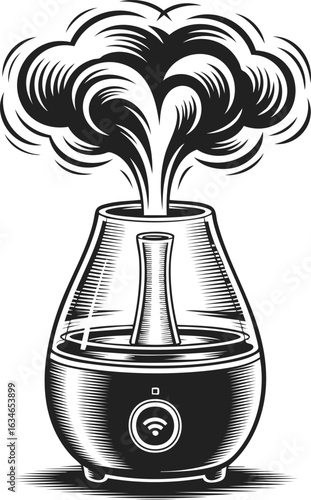 Smart humidifier, vaporizer, room humidifier, home appliance, moisture diffuser with steam release design and functionality