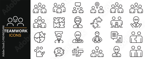Teamwork, Cooperation, and Goal Achievement Icons for Business and Corporate Solutions