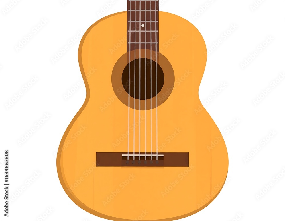 Obraz premium Flat illustration of an acoustic guitar
