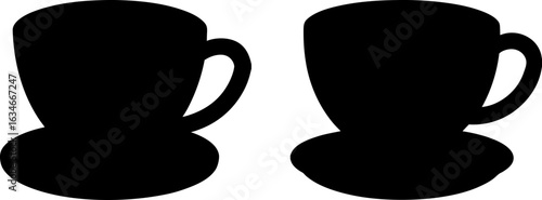 Tea cup black silhouettes set, Set of tea cups, tea cup collections, Vector of tea cup, tea cup silhouette, tea cup isolated on white background