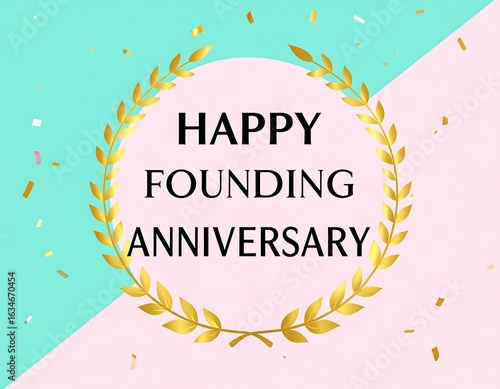 Golden wreath celebrating an anniversary