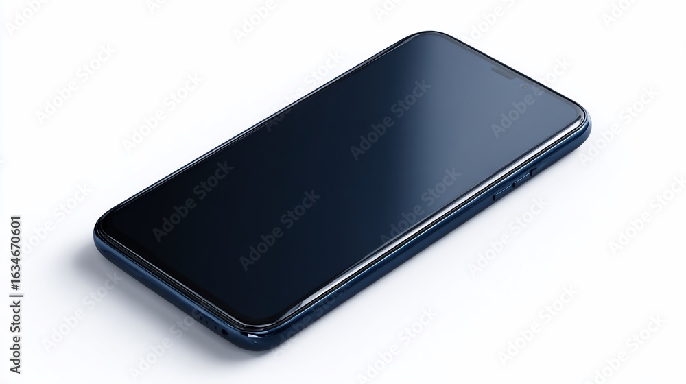 Sleek, dark phone with a polished display on a clean white backdrop Sleek, dark phone with a polished display on a clean white backdrop