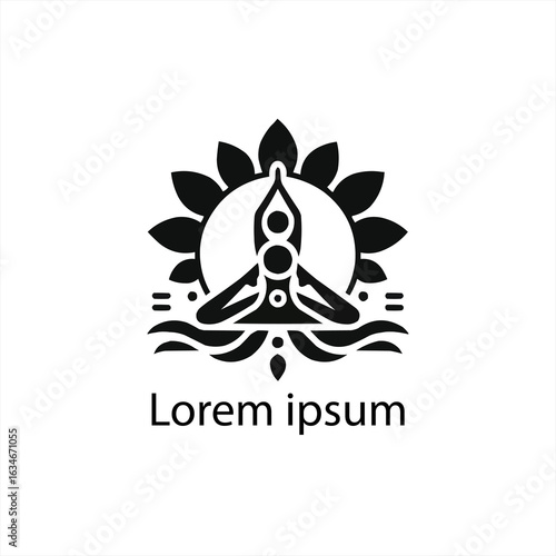 Elegant Black Yoga Logo Design Collection on White Background