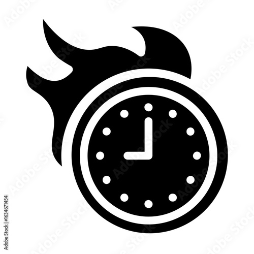 Hot Hours Vector Glyph Icon Design