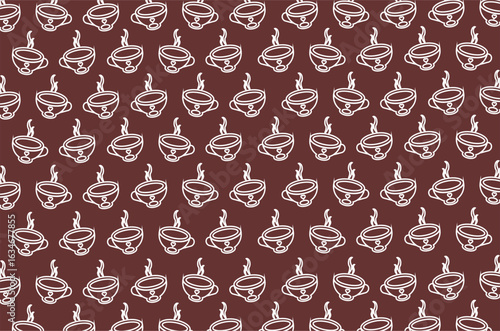 Coffee hot icon pattern background. Coffee hot icon pattern backdrop. Perfect for textile, fabric, wrapping paper, digital design and other commercial needs.