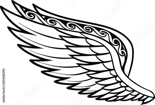Decorative Wing Illustration, Wing