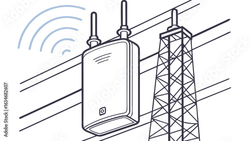 Telecommunication Repeater Device Isolated on White Background