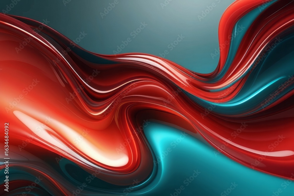 Obraz premium liquid bubble shapes on fluid gradient abstract background