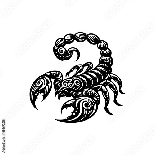 Scorpion with curled tail