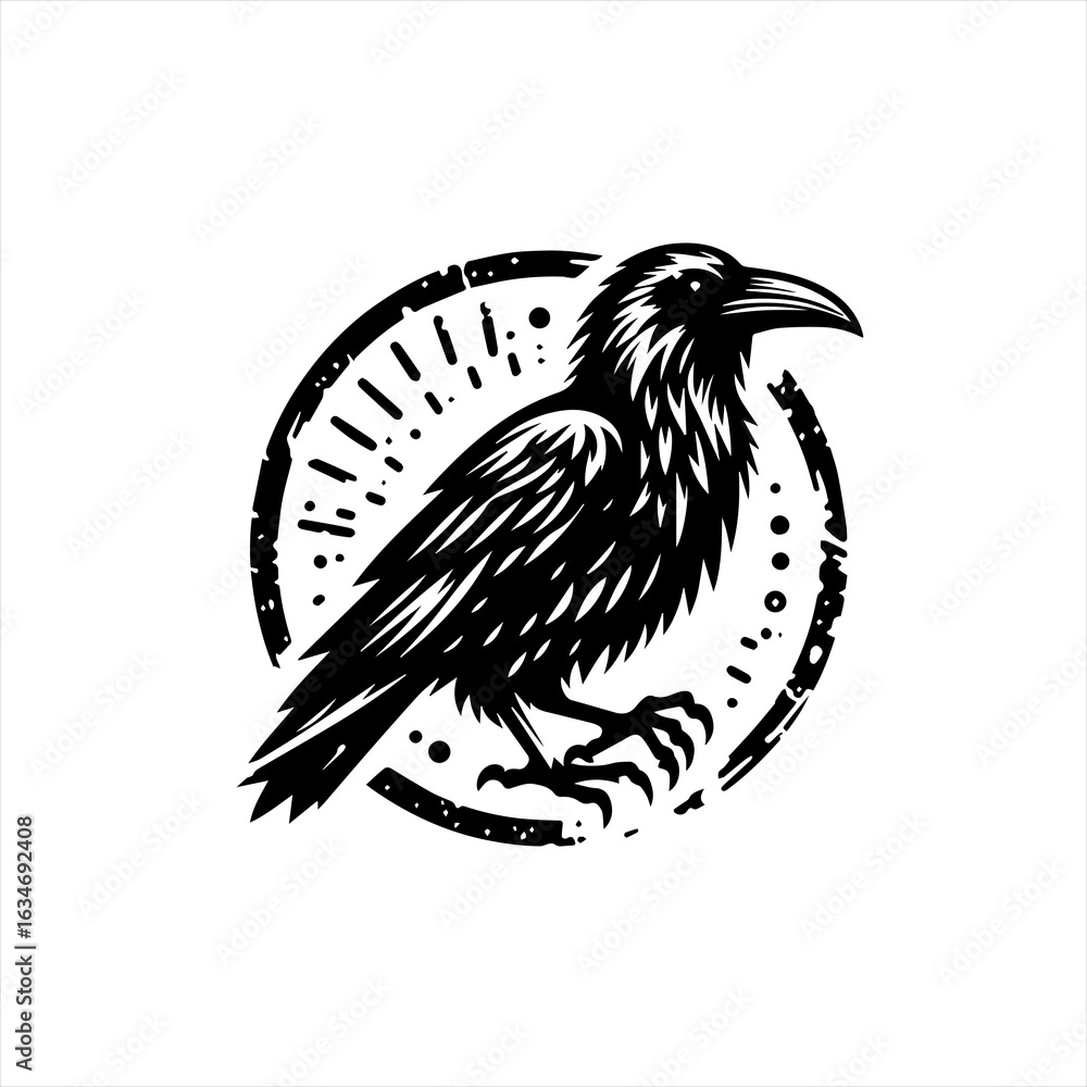 Fototapeta premium Raven in circle