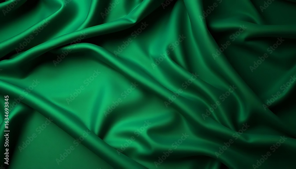 Obraz premium Deep emerald green fabric backdrop, subtly textured , pattern, visual