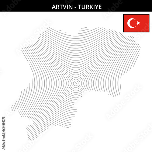 Artvin Turkey with its unique geographical map design