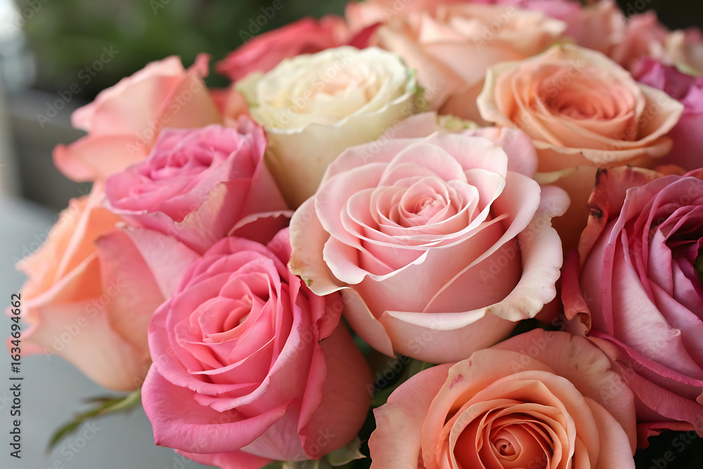 Pink roses mean love is beginning to grow on mind. Pink roses mean love is beginning to grow on mind.