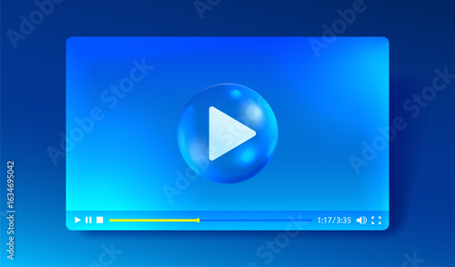 Frame landing page, Design internet video browser template. Windows frame search, webpage. Vector illustration.