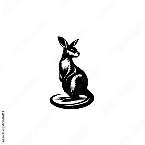 Kangaroo illustration isolated on white