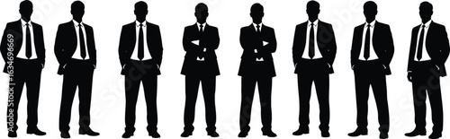 Wallpaper Mural Professional business team silhouettes, corporate group in suits, business professionals standing, teamwork concept, leadership, unity, office executives Torontodigital.ca