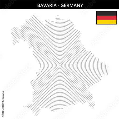 popular attractions in Bavaria Germany with map and flag