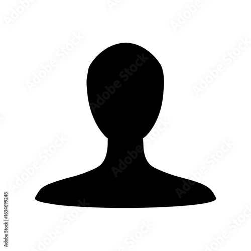Silhouette of a person with generic head and shoulders on white
