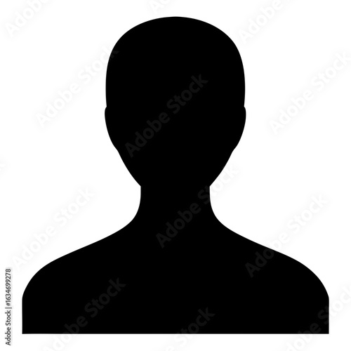 Silhouette of a Person's Head and Shoulders on a White Background Image