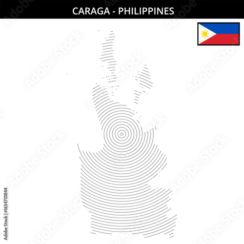 Caraga map highlights geographical features and cultural symbols