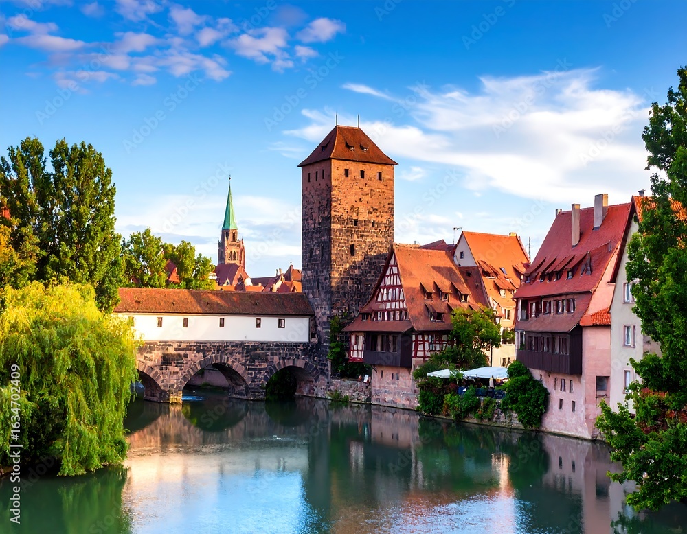Obraz premium European cityscape at dawn