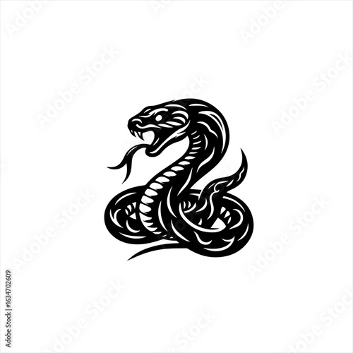 Wallpaper Mural Black cobra coiled and ready Torontodigital.ca