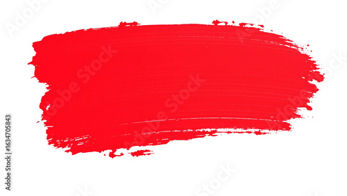 Leuchtend roter, breiter Pinselstrich mit transparentem Hintergrund. Perfekt als dekoratives Element für Designprojekte.