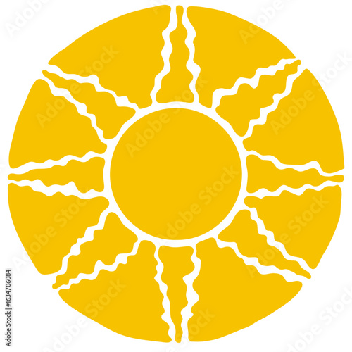 Wallpaper Mural 	
Hand drawn doodle sunshine sun circle round shape  triangular rays sun symbol icon	
 Torontodigital.ca
