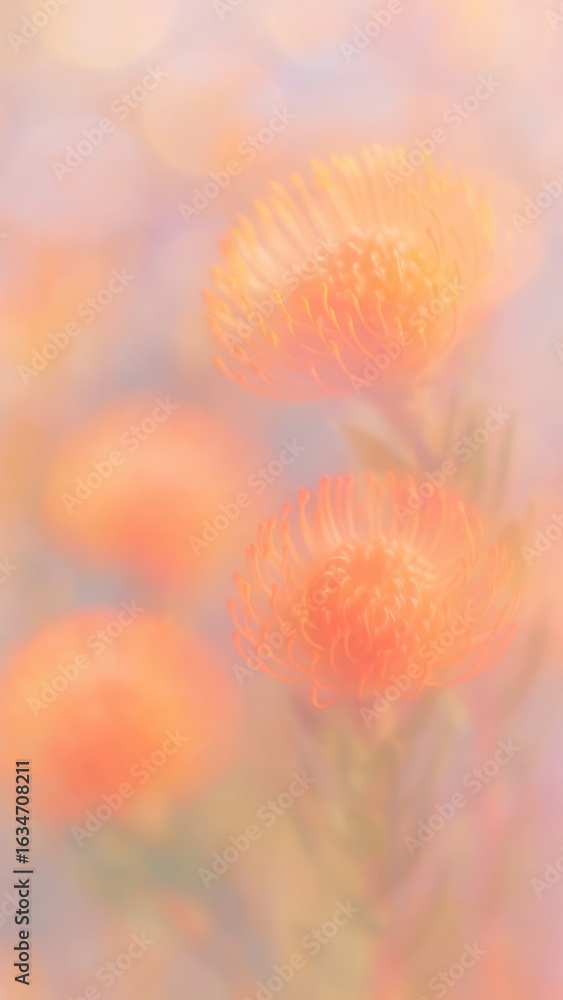 Fototapeta premium Dreamy orange floral elegance
