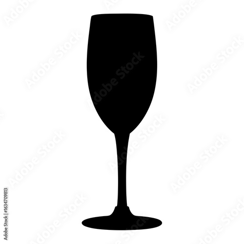 Elegant silhouette of a wine glass on a crisp white background design