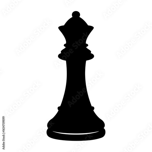 Silhouette of a chess queen piece, a strategic game of intellect