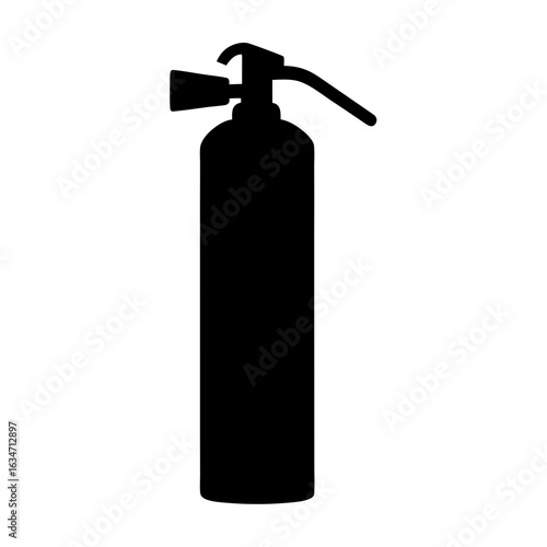 Black silhouette of a fire extinguisher on a white background