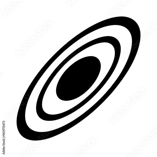 Abstract Elliptical Rings with Black and White Contrast on White Background