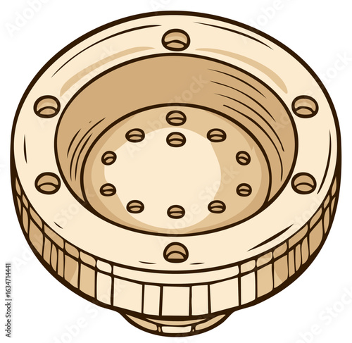 Circular component with multiple holes and textured rim
