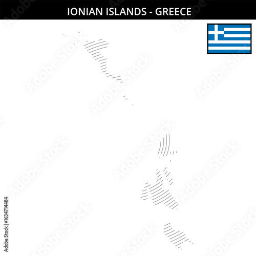 the Ionian Islands with geographical maps and flags