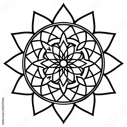 Eternal Growth Mandala on White