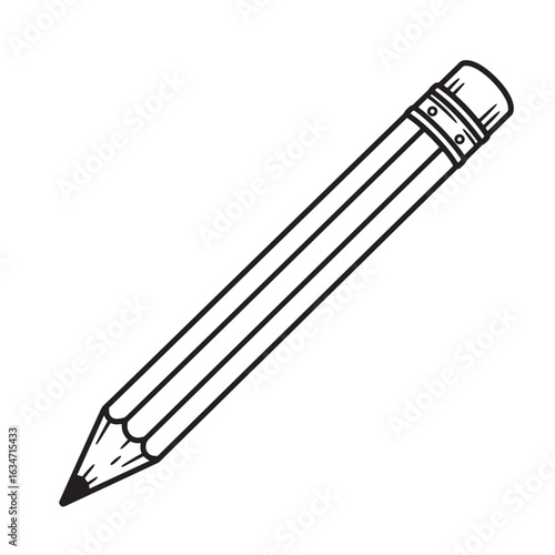 Simple hand drawn black and white pencil illustration on a plain white background