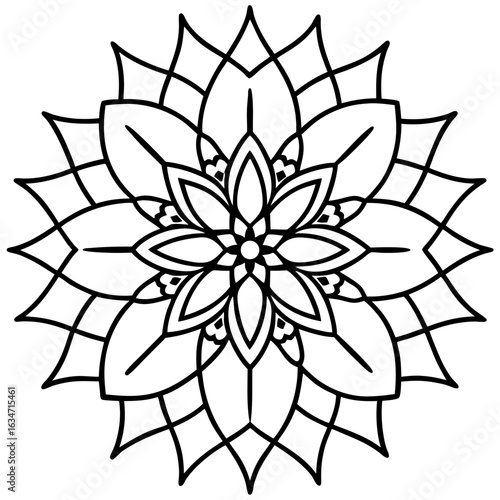 Eternal Growth Mandala on White