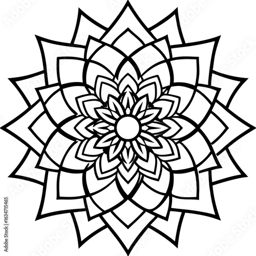 Eternal Growth Mandala on White