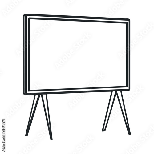Blank whiteboard on stand for presentations and teaching in office or classroom