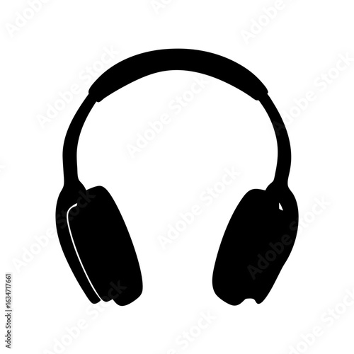 Silhouette of wireless headphones, ideal for music listening or gaming enjoyment