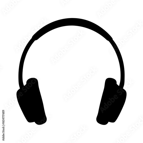 Silhouette of over ear headphones ideal for music listening and sound isolation