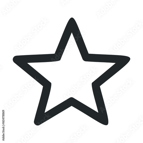 Black star icon with bold outline and simplistic design